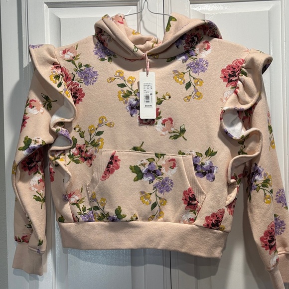 Other - NWT fb girls Floral Ruffle Hoodie